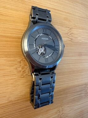 Fossil Men's Fenmore Automatic Gunmetal Stainless Steel Watch